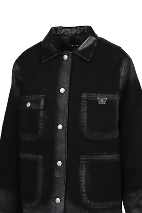 MARFA TWILL WORK JACKET / DUSTED BLK 