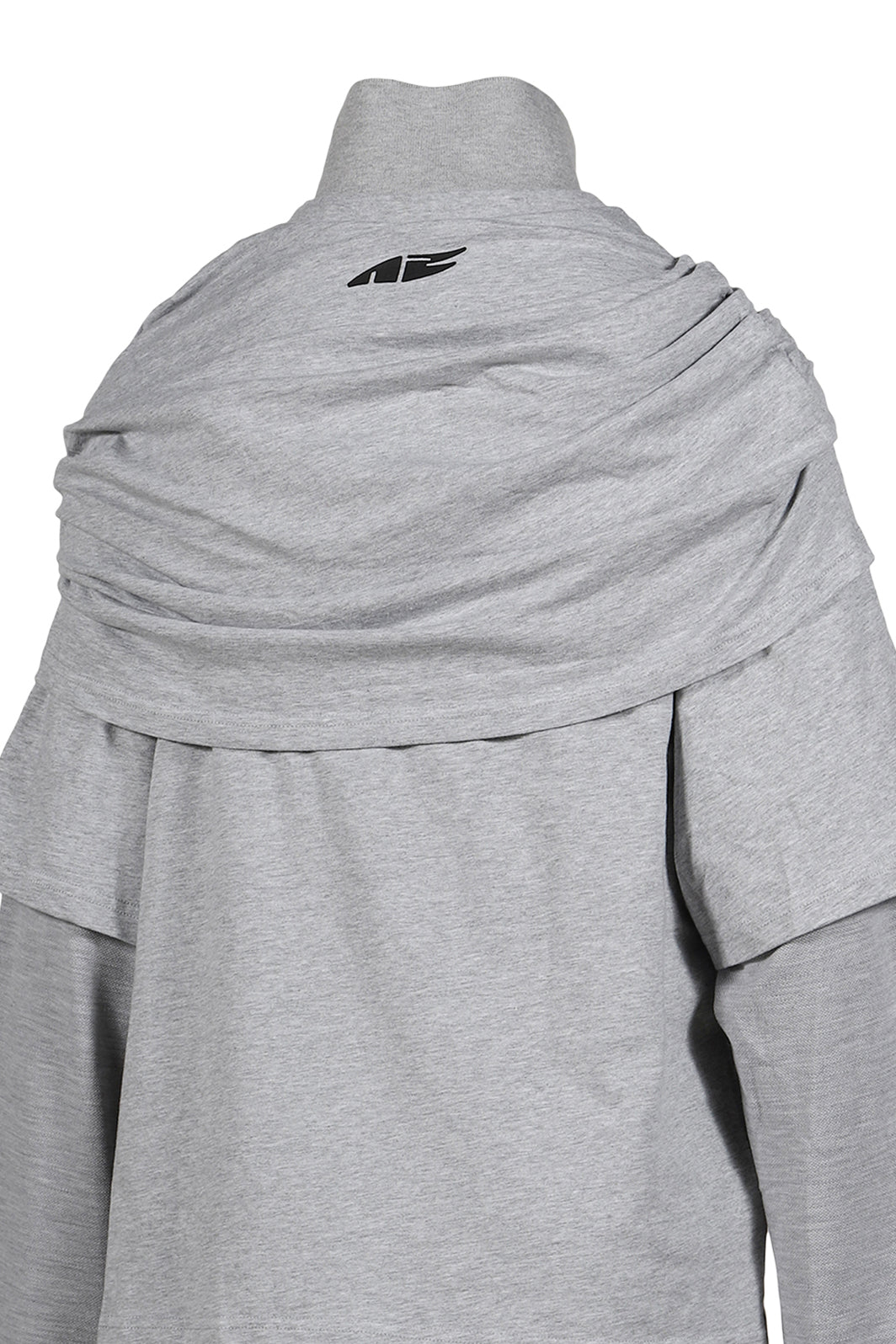 MULTI LAYER LS T-SHIRT SMART SLOGAN T-SHIRT / GRY 