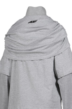 MULTI LAYER LS T-SHIRT SMART SLOGAN T-SHIRT / GRY 