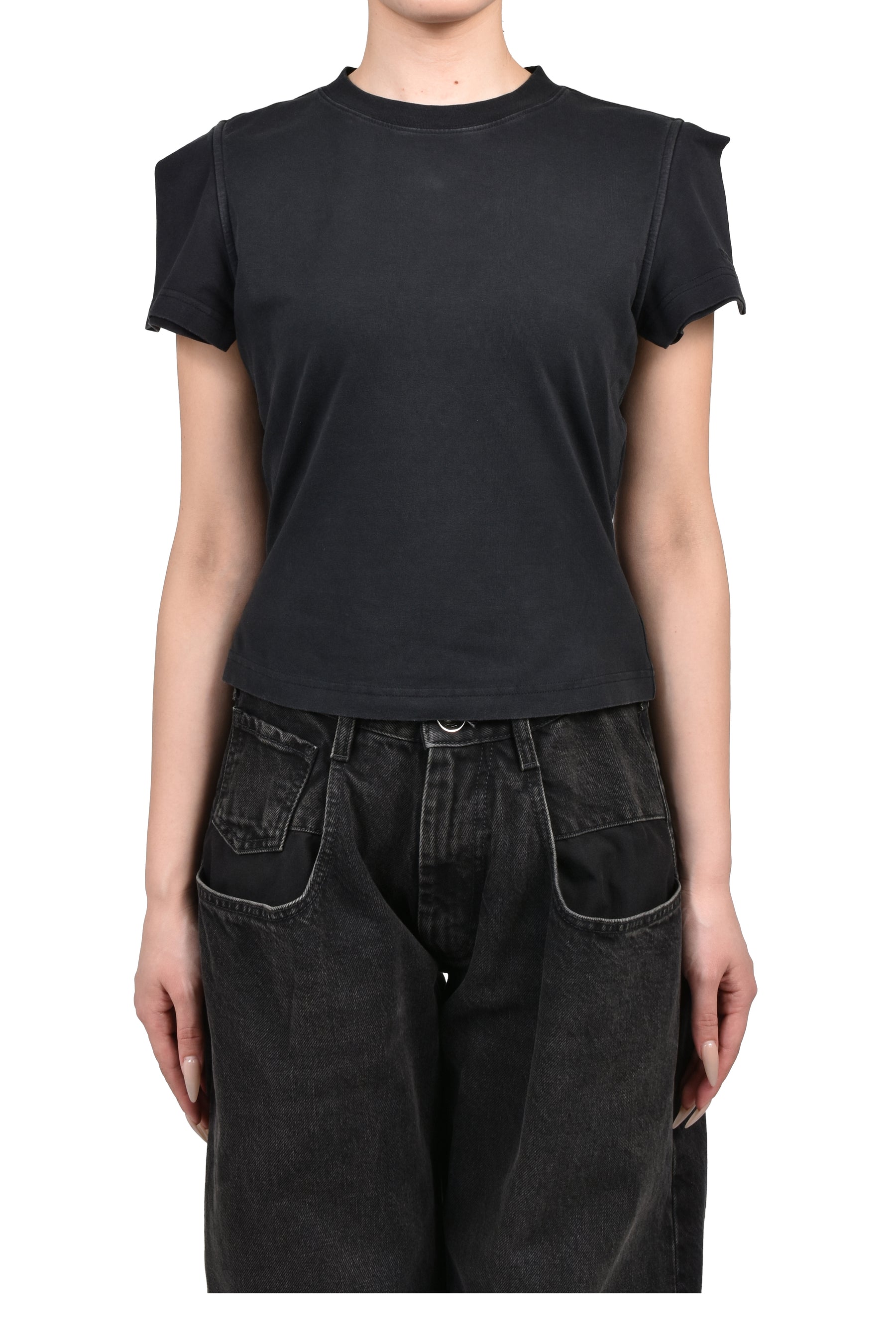 FRONT SLEEVE BABY T-SHIRT / BLK