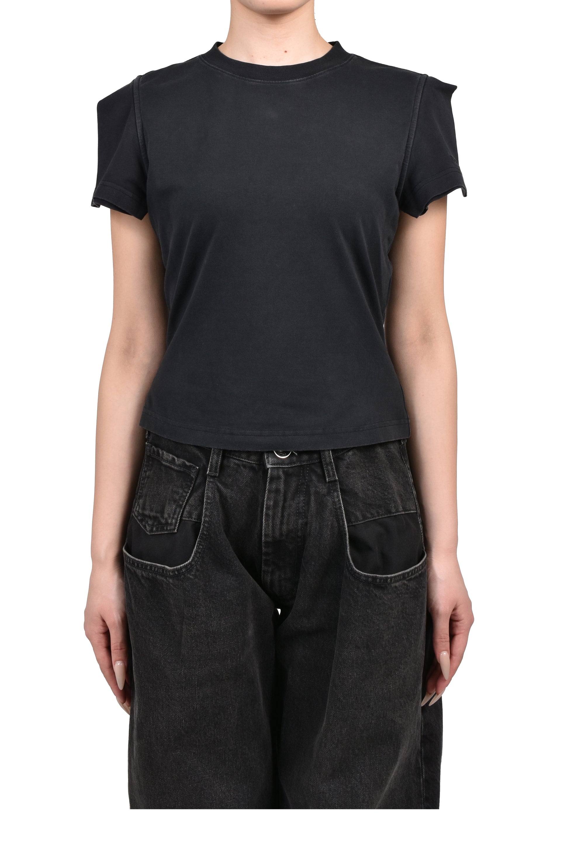 FRONT SLEEVE BABY T-SHIRT / BLK