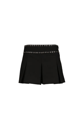 PLEATED MINI SKORT / BLK