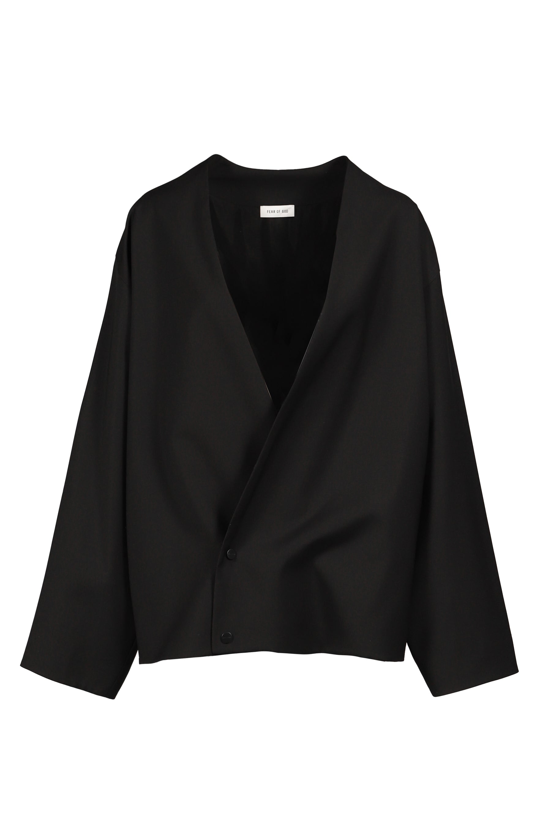 RELAXED LAPELLESS JACKET / BLK