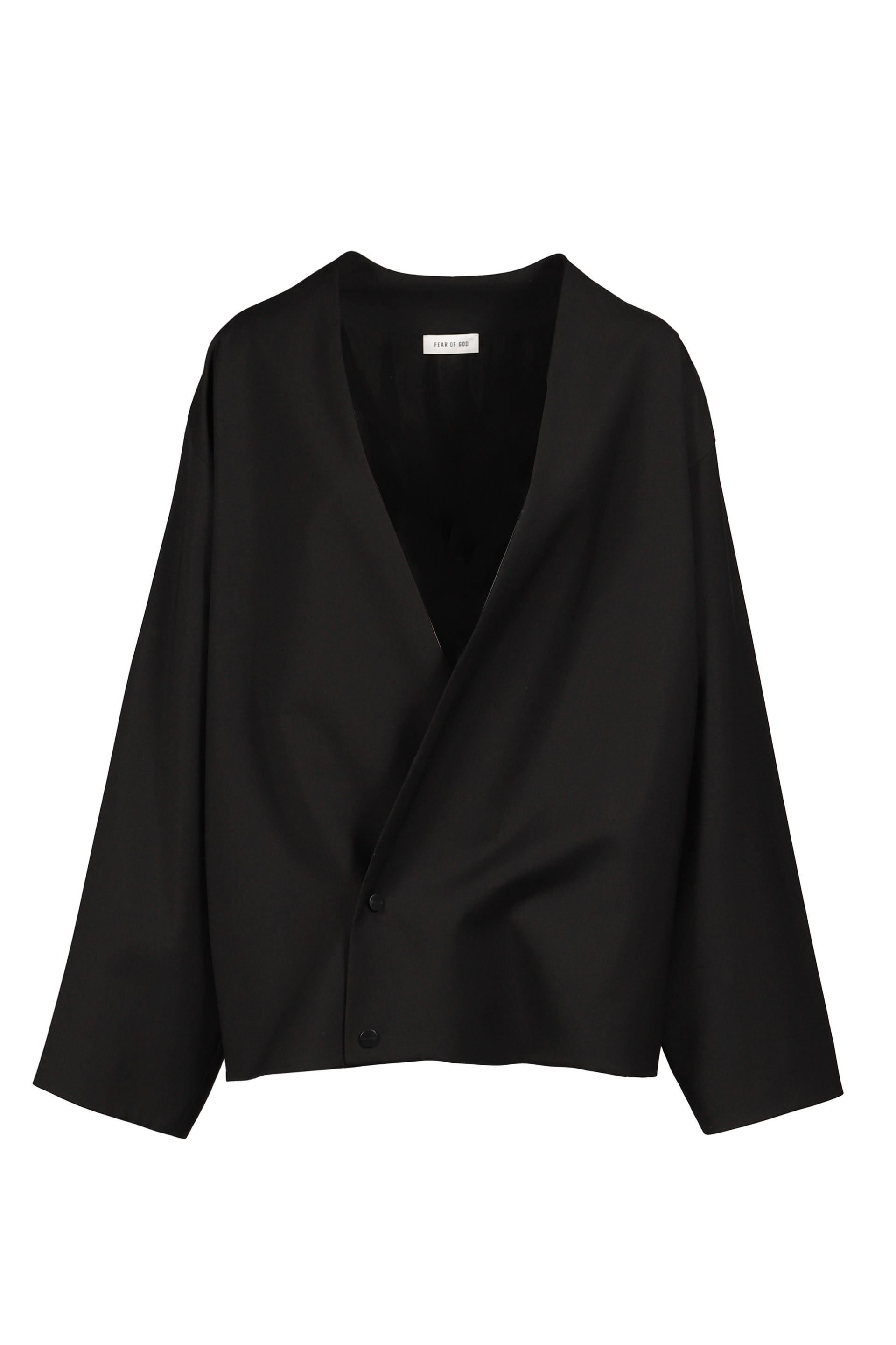 RELAXED LAPELLESS JACKET / BLK