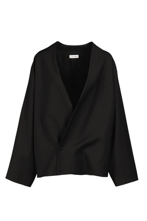 RELAXED LAPELLESS JACKET / BLK