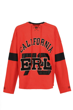 UNISEX RED HOCKEY SWEATSHIRT KNIT / RED