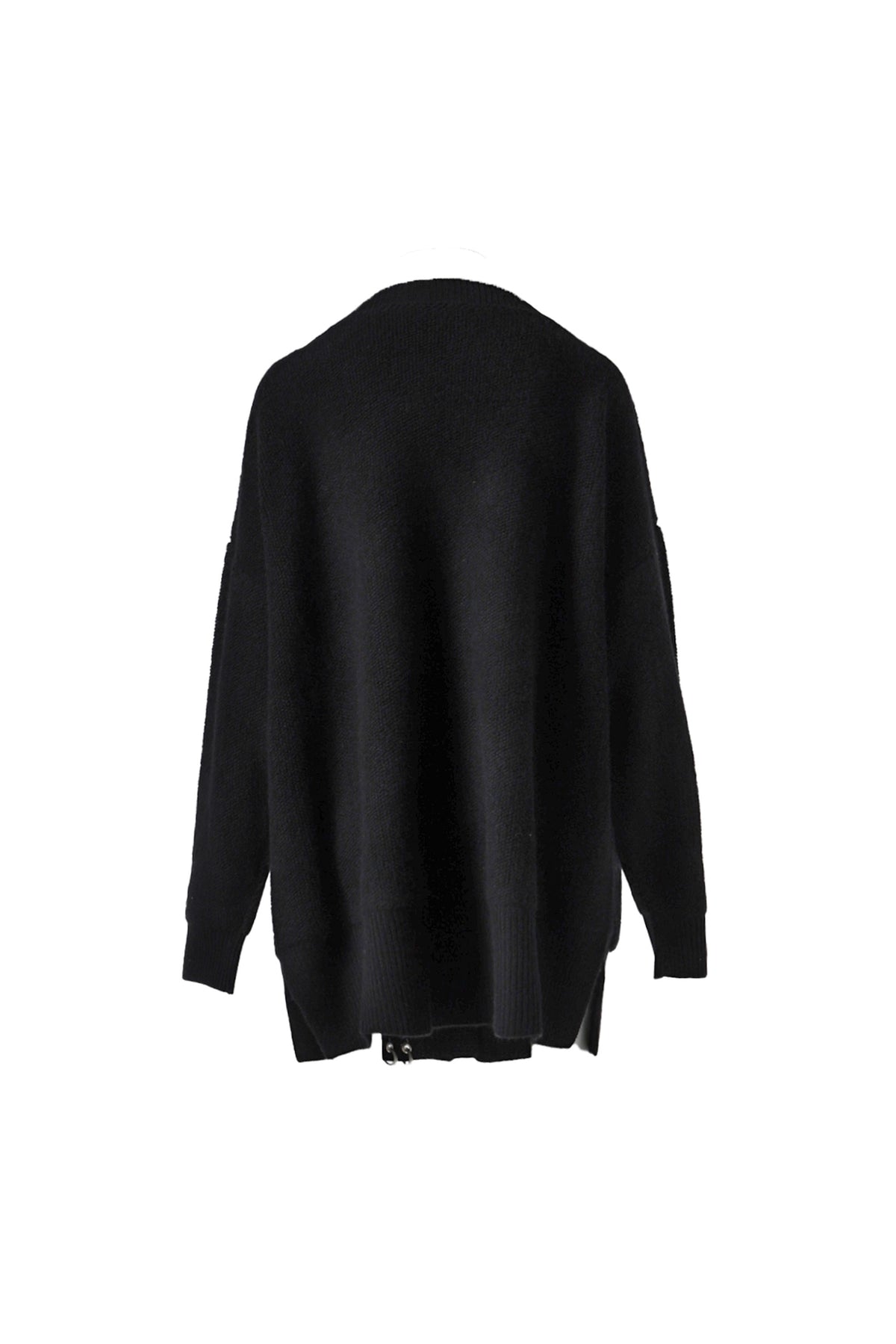 BLACK WOMENS STRONG SHOULDER KNIT CARDIGAN / BLK