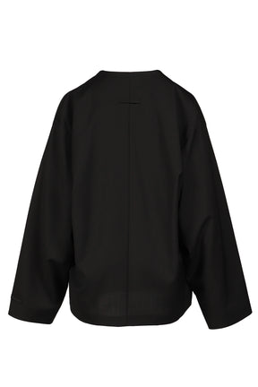 RELAXED LAPELLESS JACKET / BLK