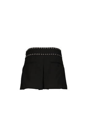 PLEATED MINI SKORT / BLK