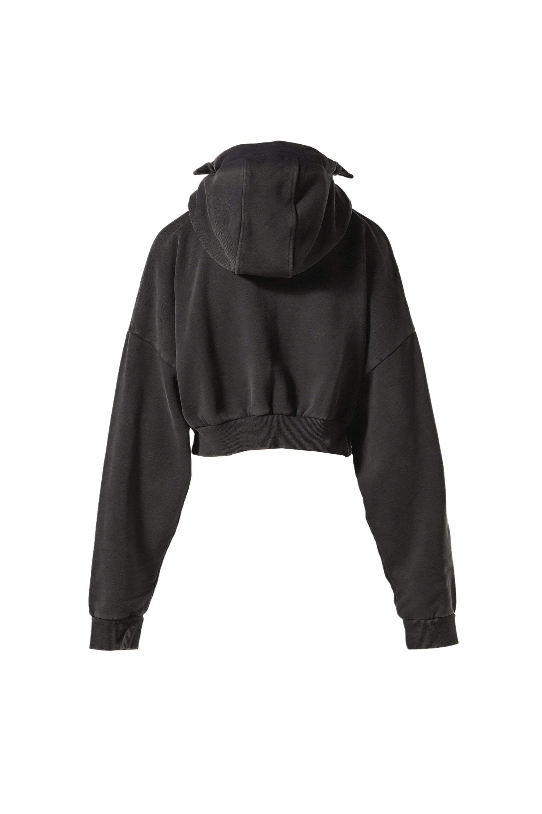 CROPPED FULL ZIP / WASHED BLK