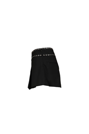 PLEATED MINI SKORT / BLK