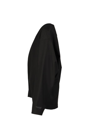 RELAXED LAPELLESS JACKET / BLK