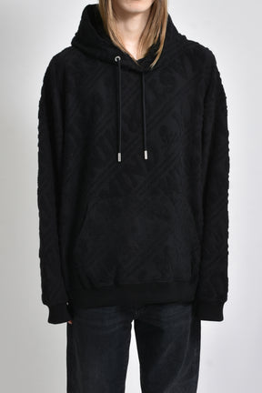 PILE JAQUARD HOODIE / BLK