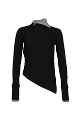 ASYMETRICAL TURTLE NECK / BLK