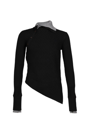 ASYMETRICAL TURTLE NECK / BLK