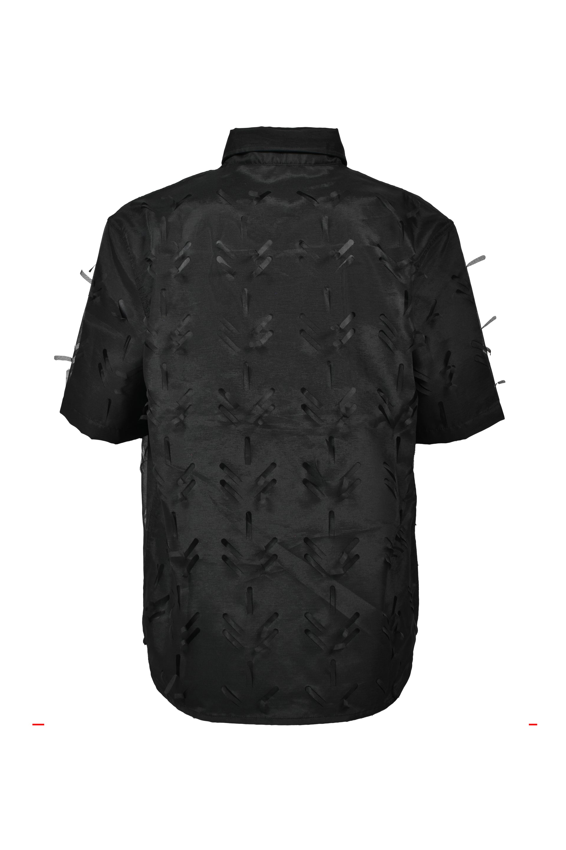 LAYERED LASER SLASH SHIRTS / BLK