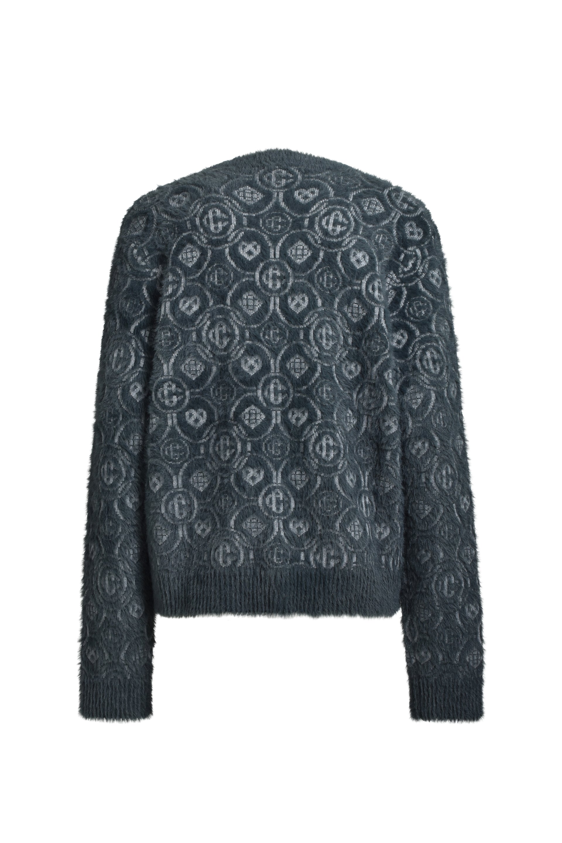 FLUFFY MONOGRAM CREW NECK / GRY