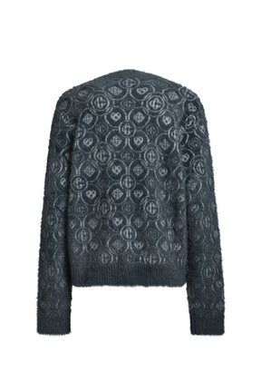 FLUFFY MONOGRAM CREW NECK / GRY