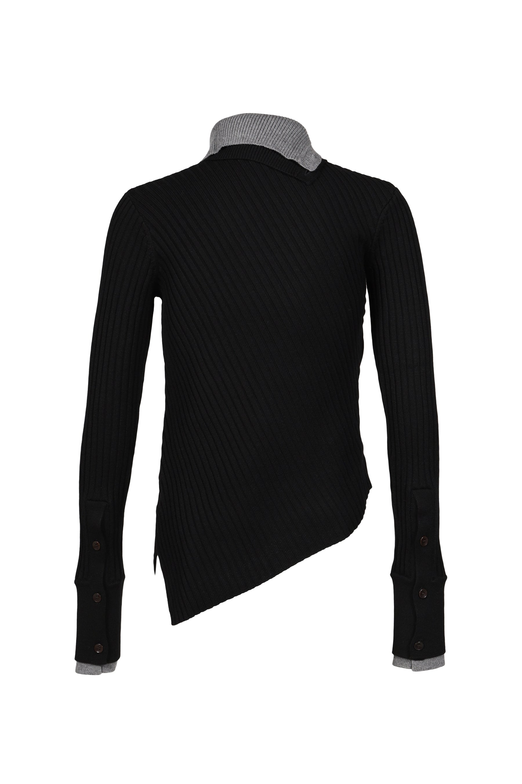 ASYMETRICAL TURTLE NECK / BLK