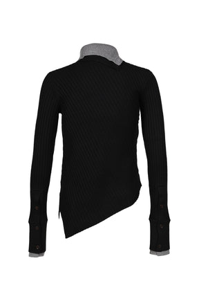 ASYMETRICAL TURTLE NECK / BLK