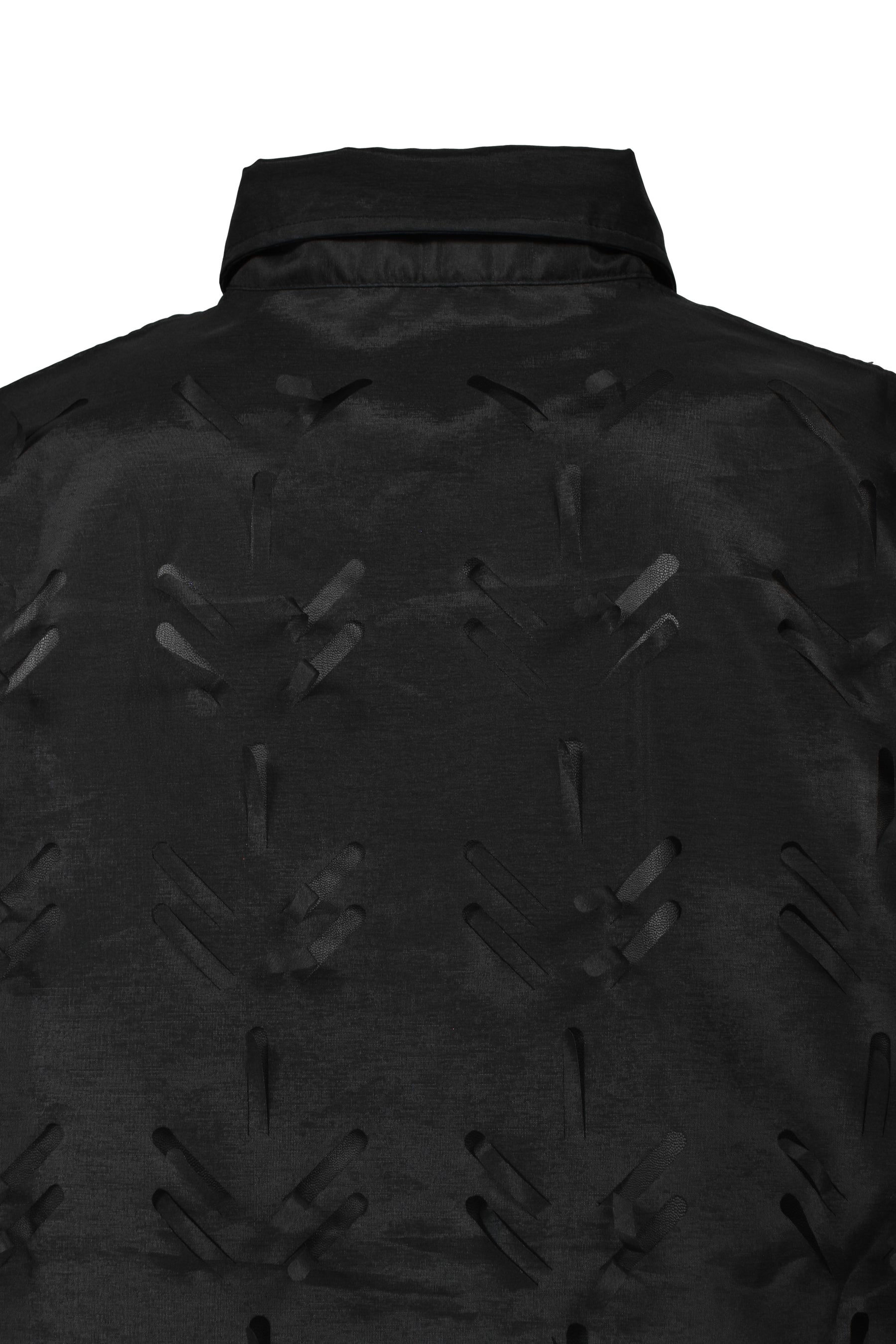 LAYERED LASER SLASH SHIRTS / BLK