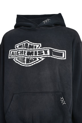 WAVING ALCHEMIST HOODIE WITH TIFFANY CRYSTALS / BLK