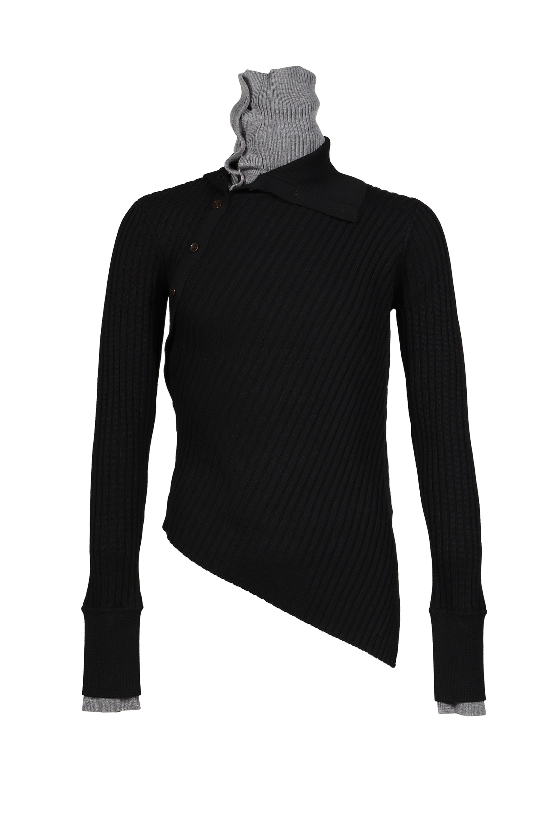 ASYMETRICAL TURTLE NECK / BLK