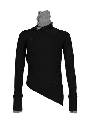 ASYMETRICAL TURTLE NECK / BLK