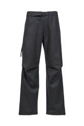 JORDAN - WOOL RELAX FIT TROUSERS / DARK GRY 