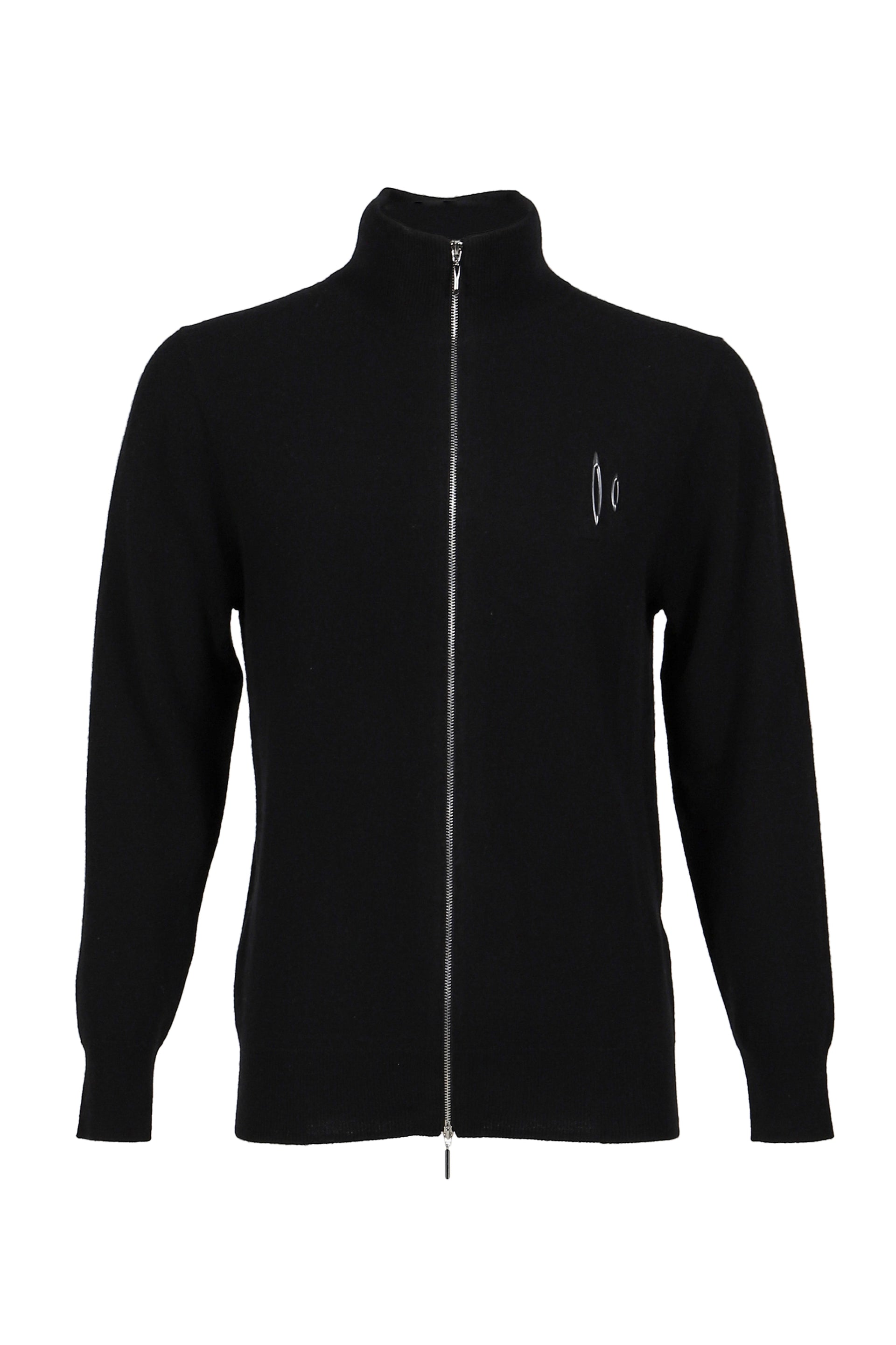 Izzy Du CASHMERE WOOL ZIP UP SWEATER / BLK