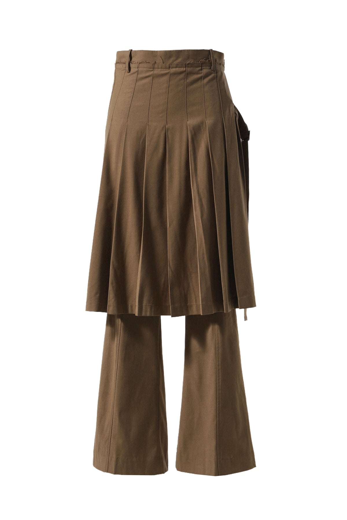 MIDI PLEATED SKIRT TROUSERS / VINTAGE BRW