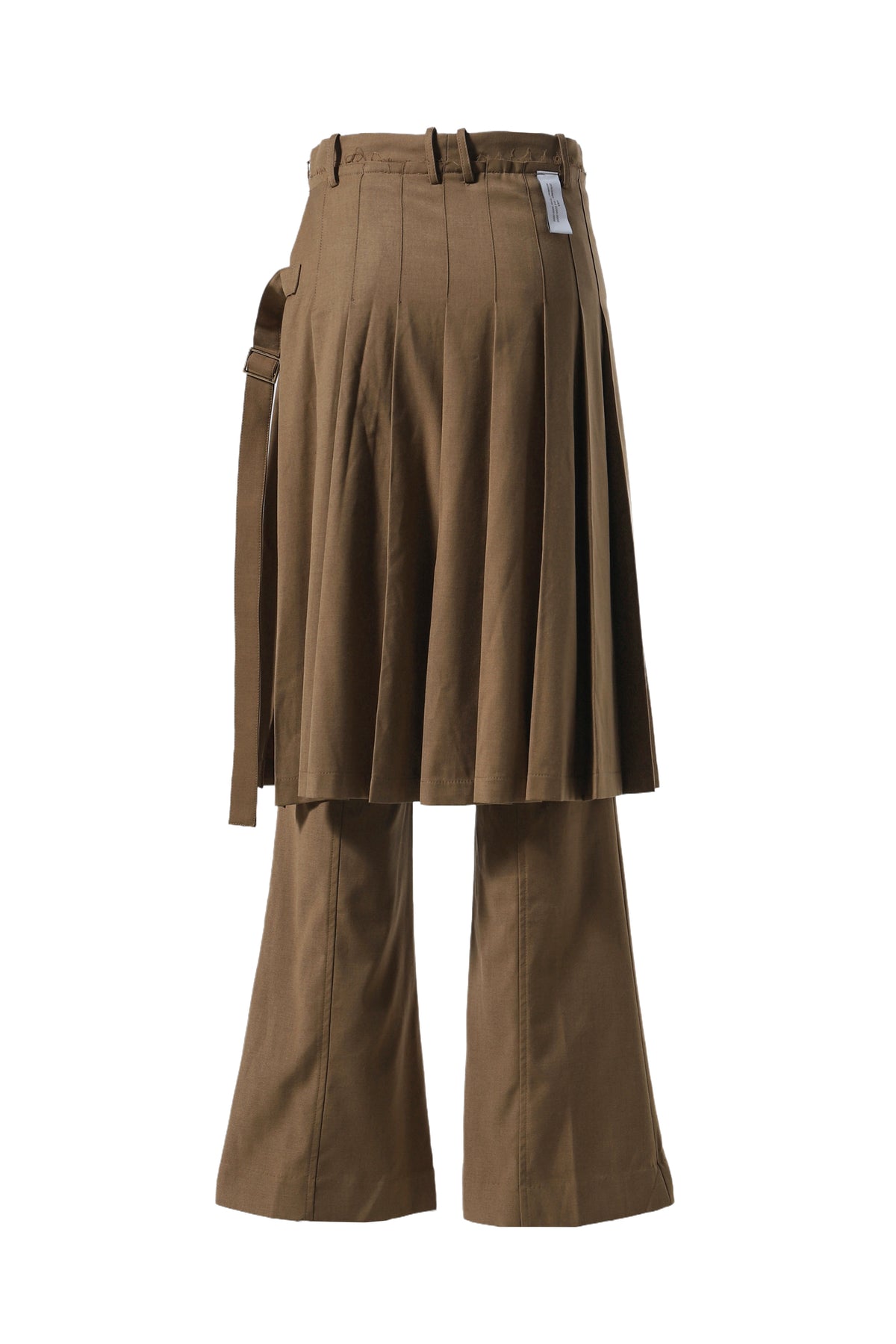 MIDI PLEATED SKIRT TROUSERS / VINTAGE BRW