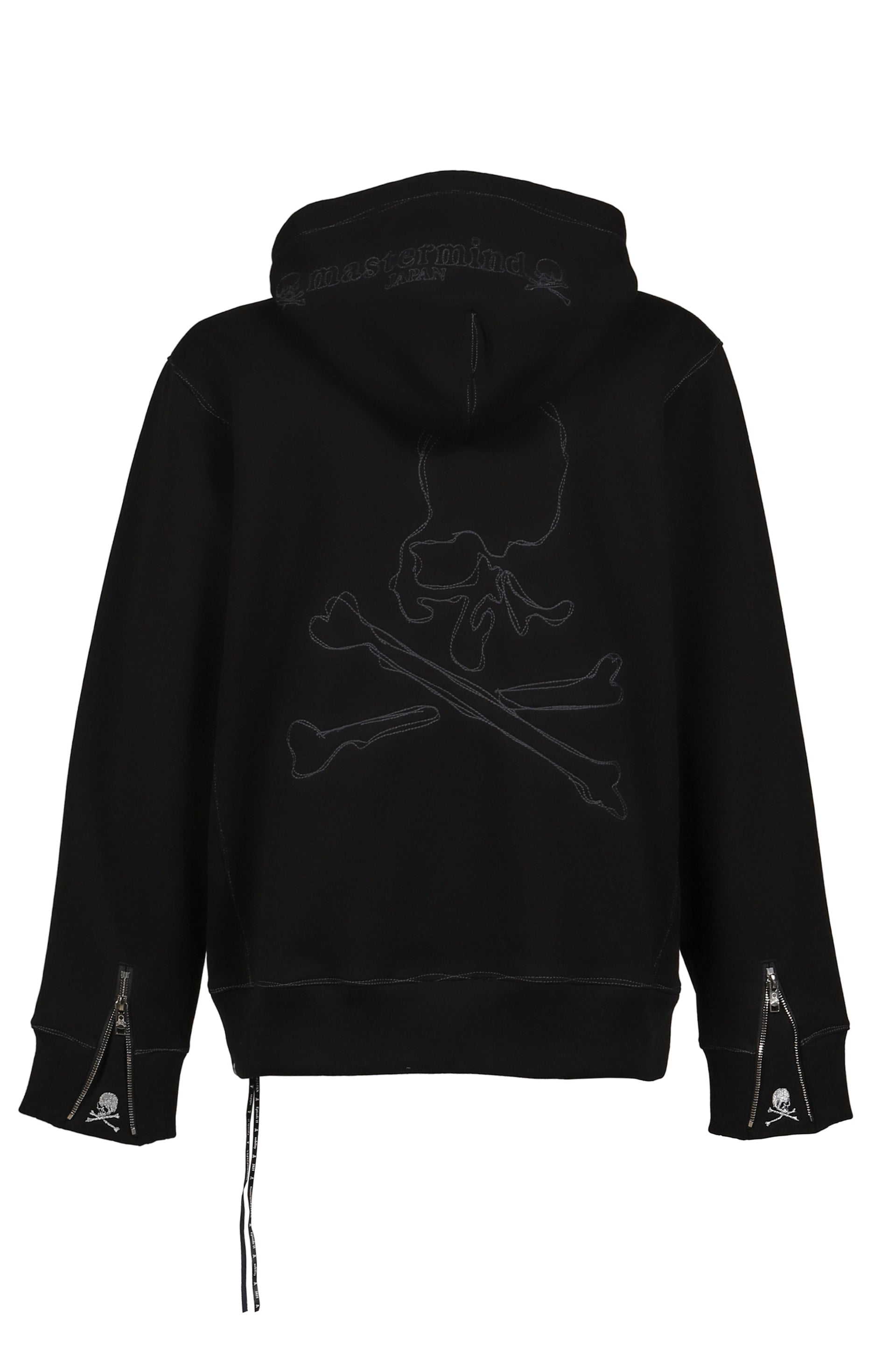STITCHED ZIP-UP HOODIE / BLK