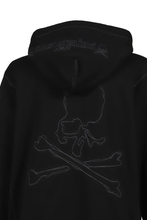 STITCHED ZIP-UP HOODIE / BLACK 