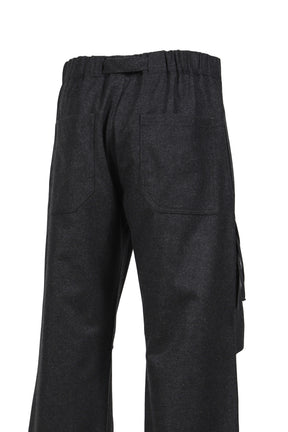 JORDAN - WOOL RELAX FIT TROUSERS / DARK GRY 
