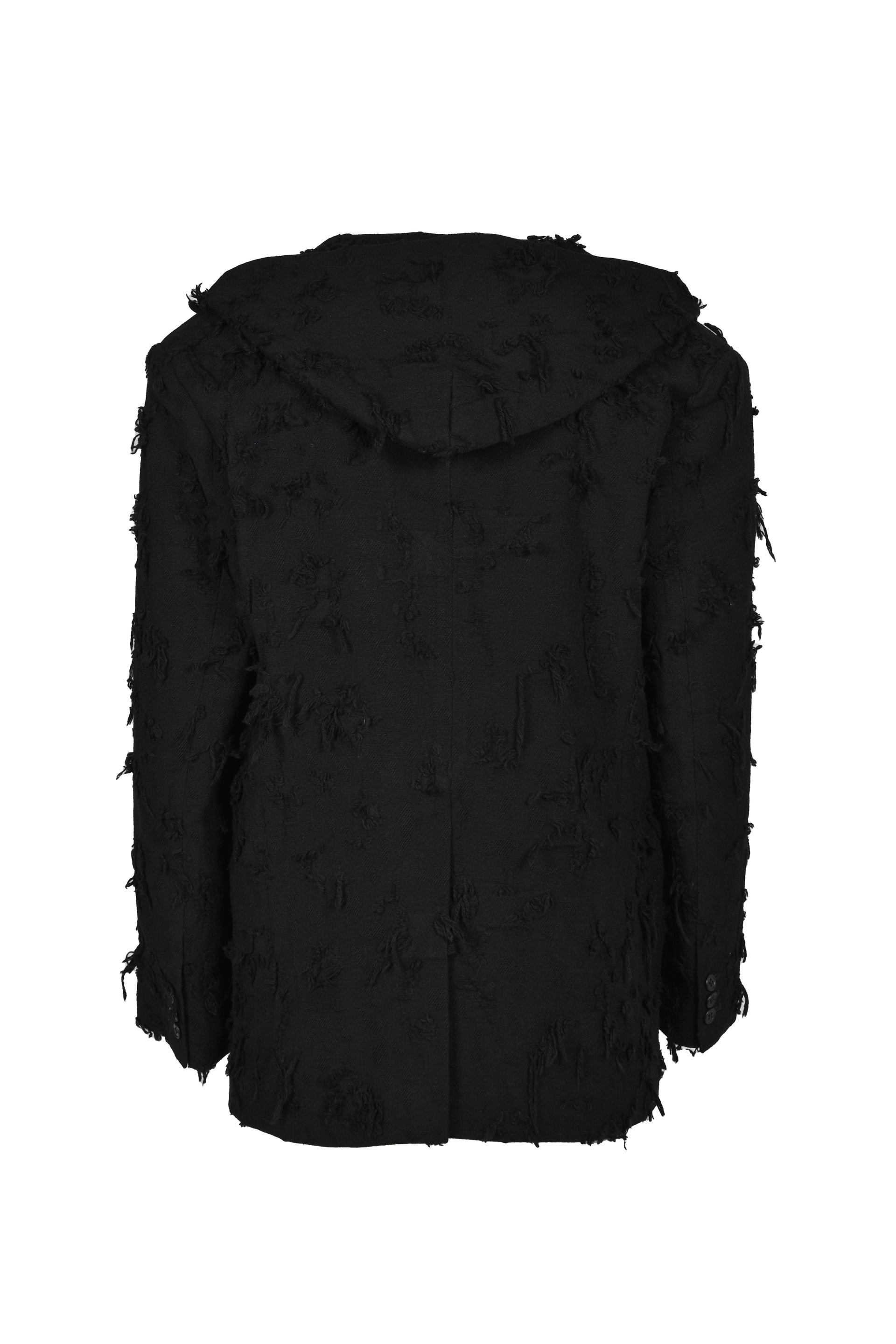 BORO JACQUARD HOODED BLAZER / BLK