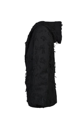 BORO JACQUARD HOODED BLAZER / BLK