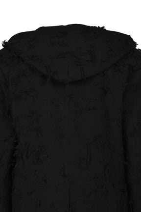 BORO JACQUARD HOODED BLAZER / BLK