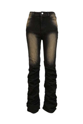 LOOSED LEG DENIM PANTS / BLK