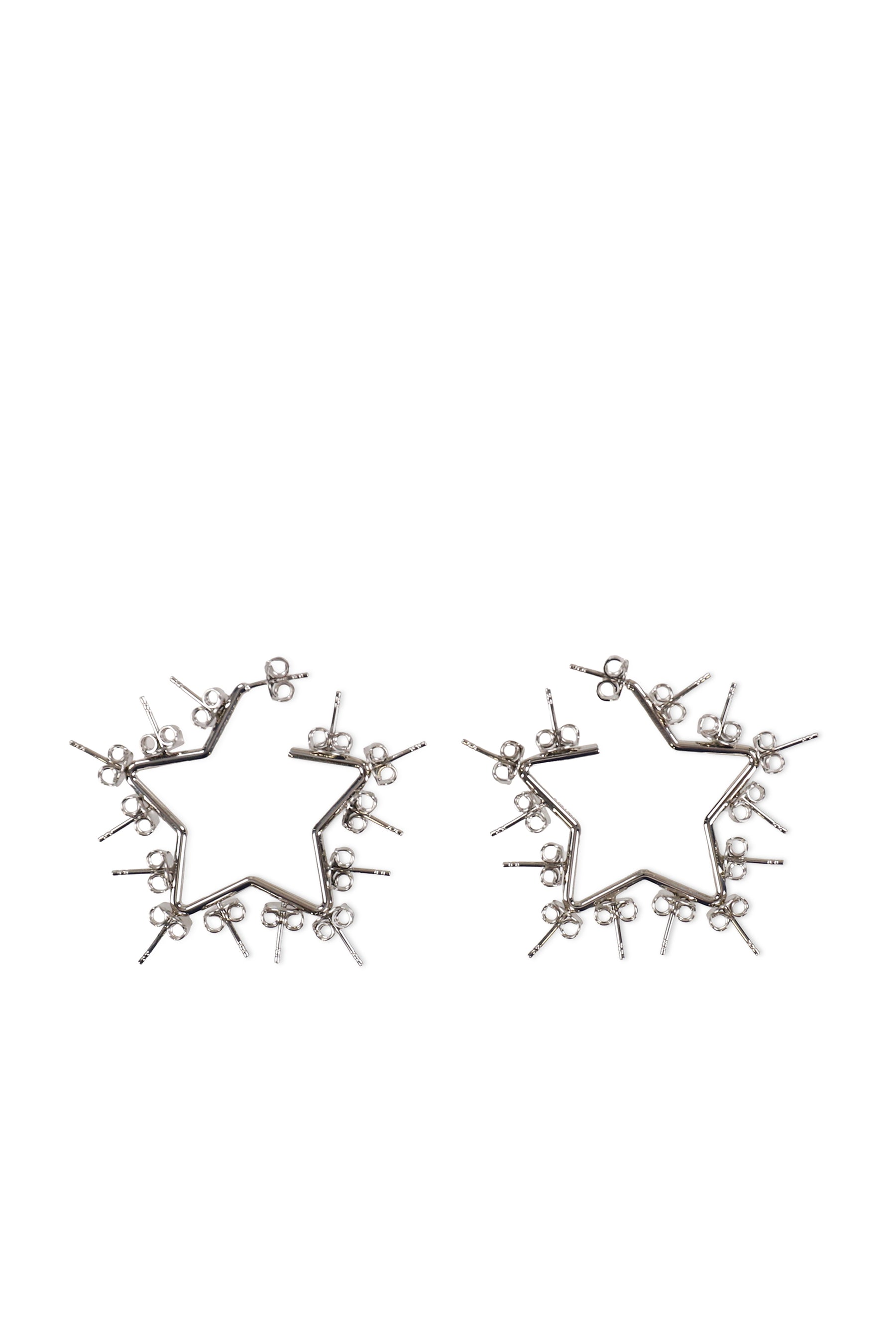STAR STUD HOOPS / SIL
