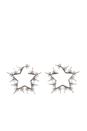 STAR STUD HOOPS / SIL