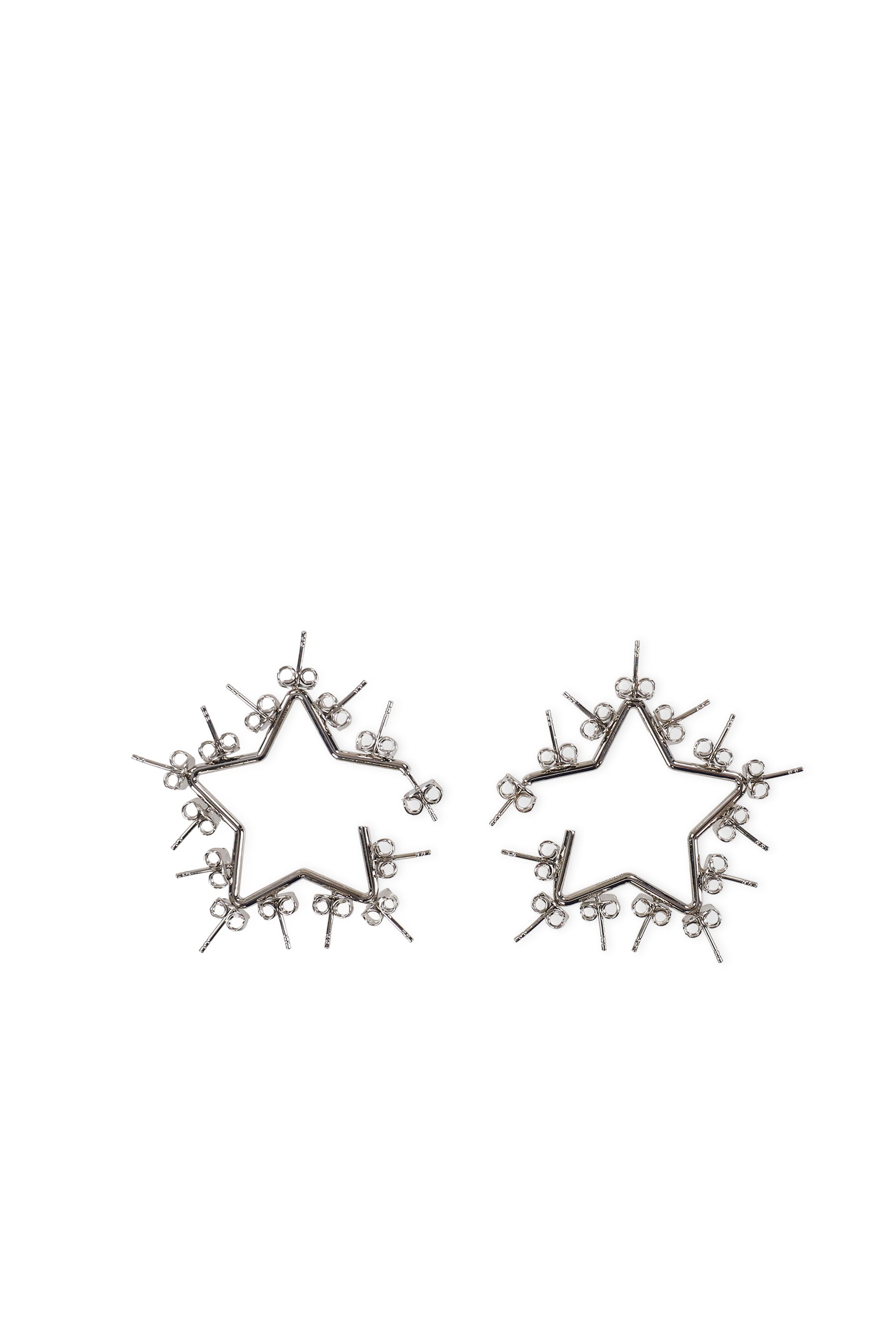 STAR STUD HOOPS / SIL