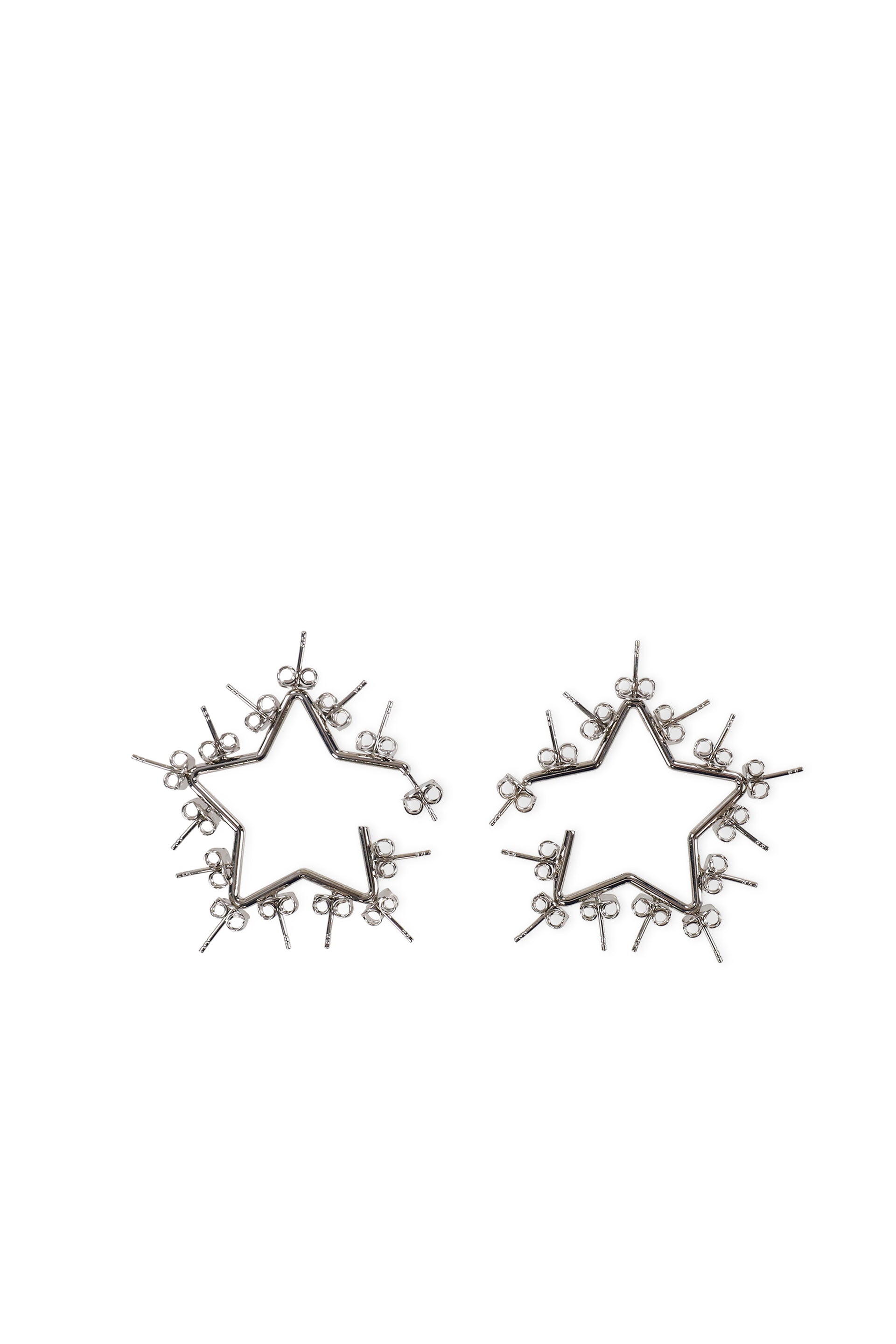 STAR STUD HOOPS / SIL