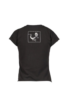 GERMAN HEARTTHROB SHRUNKEN T-SHIRT / FADED BLK