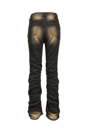 LOOSED LEG DENIM PANTS / BLK