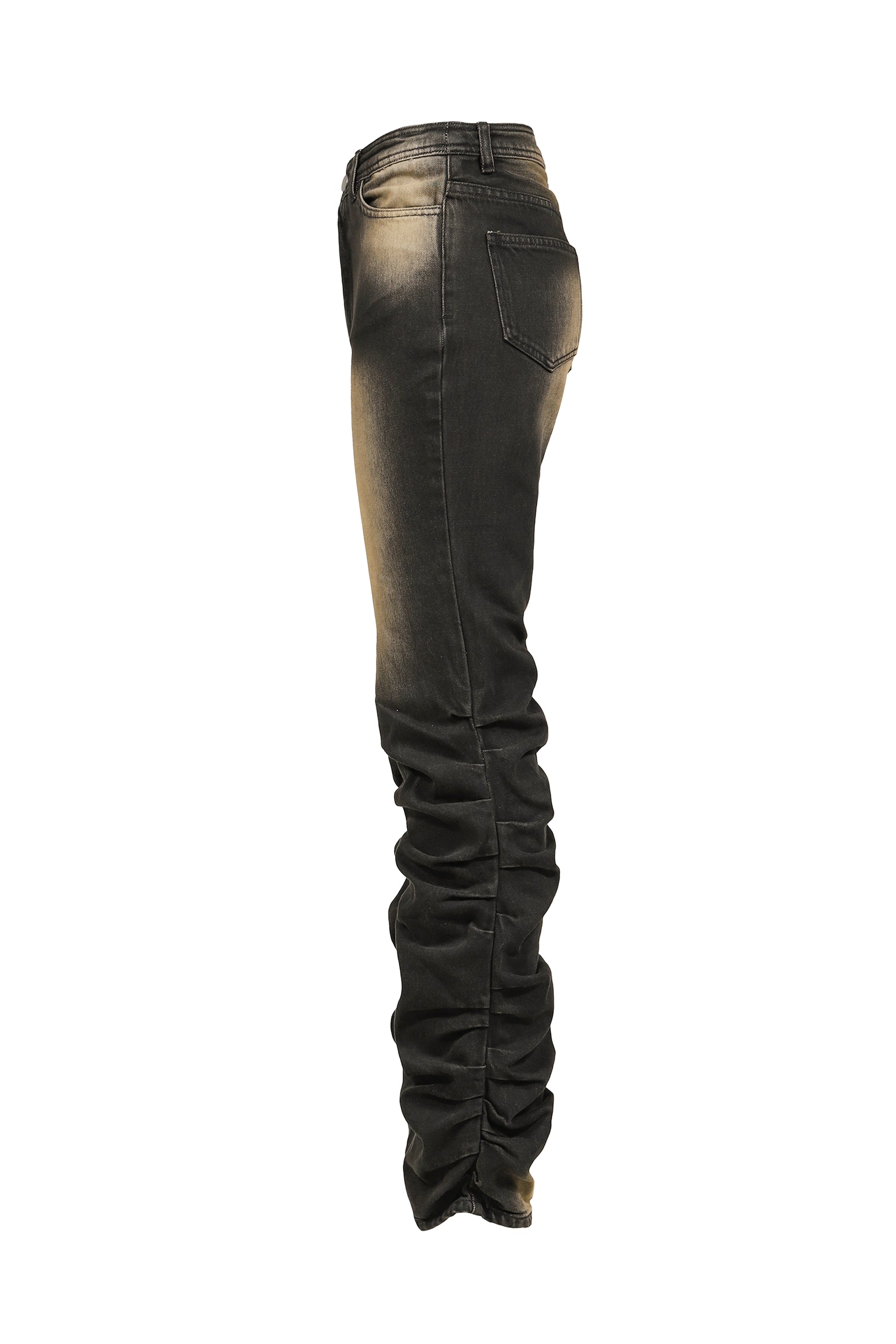 LOOSED LEG DENIM PANTS / BLK