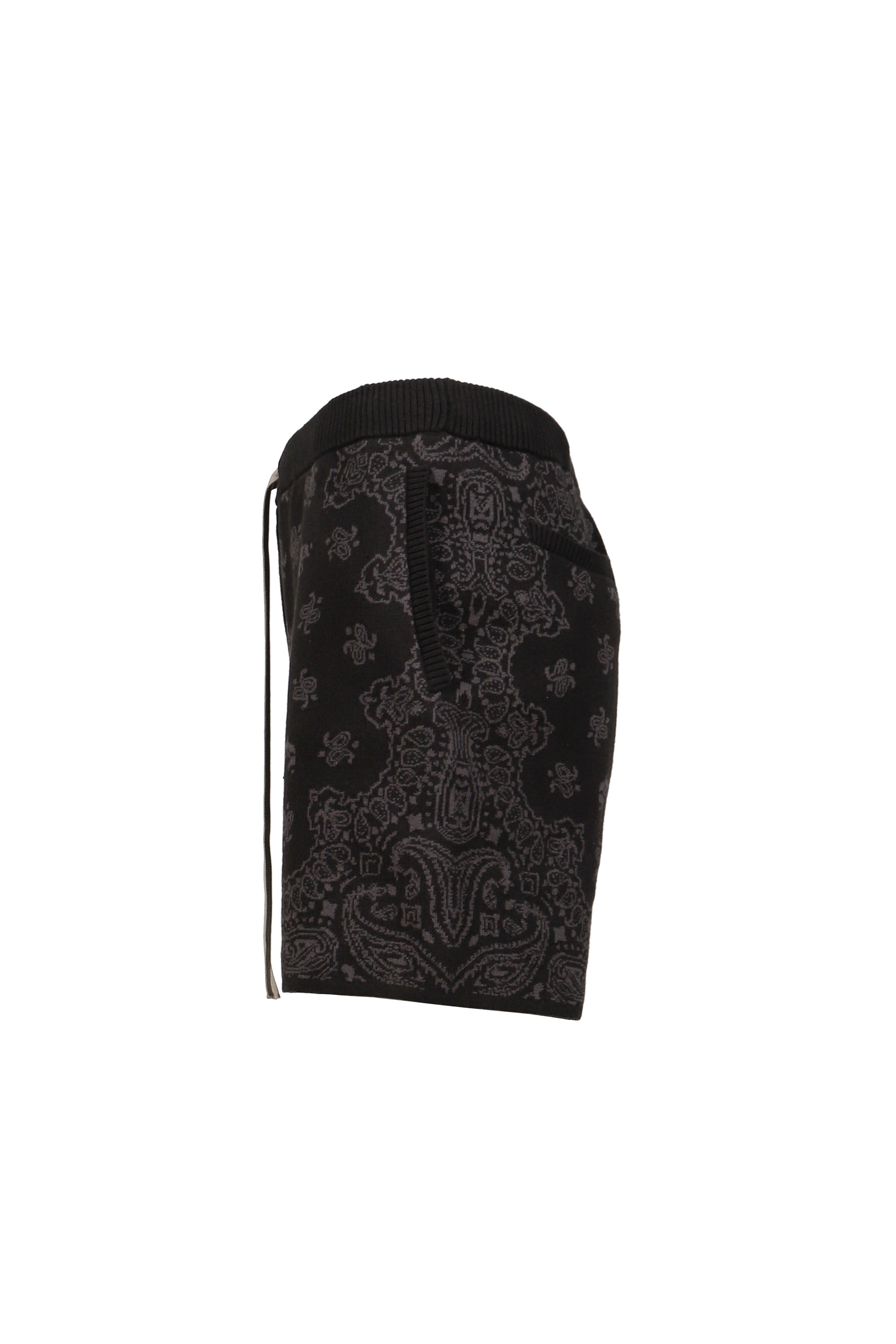 PAISLEY KNIT SHORTS / BLK