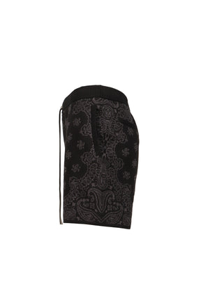 PAISLEY KNIT SHORTS / BLK
