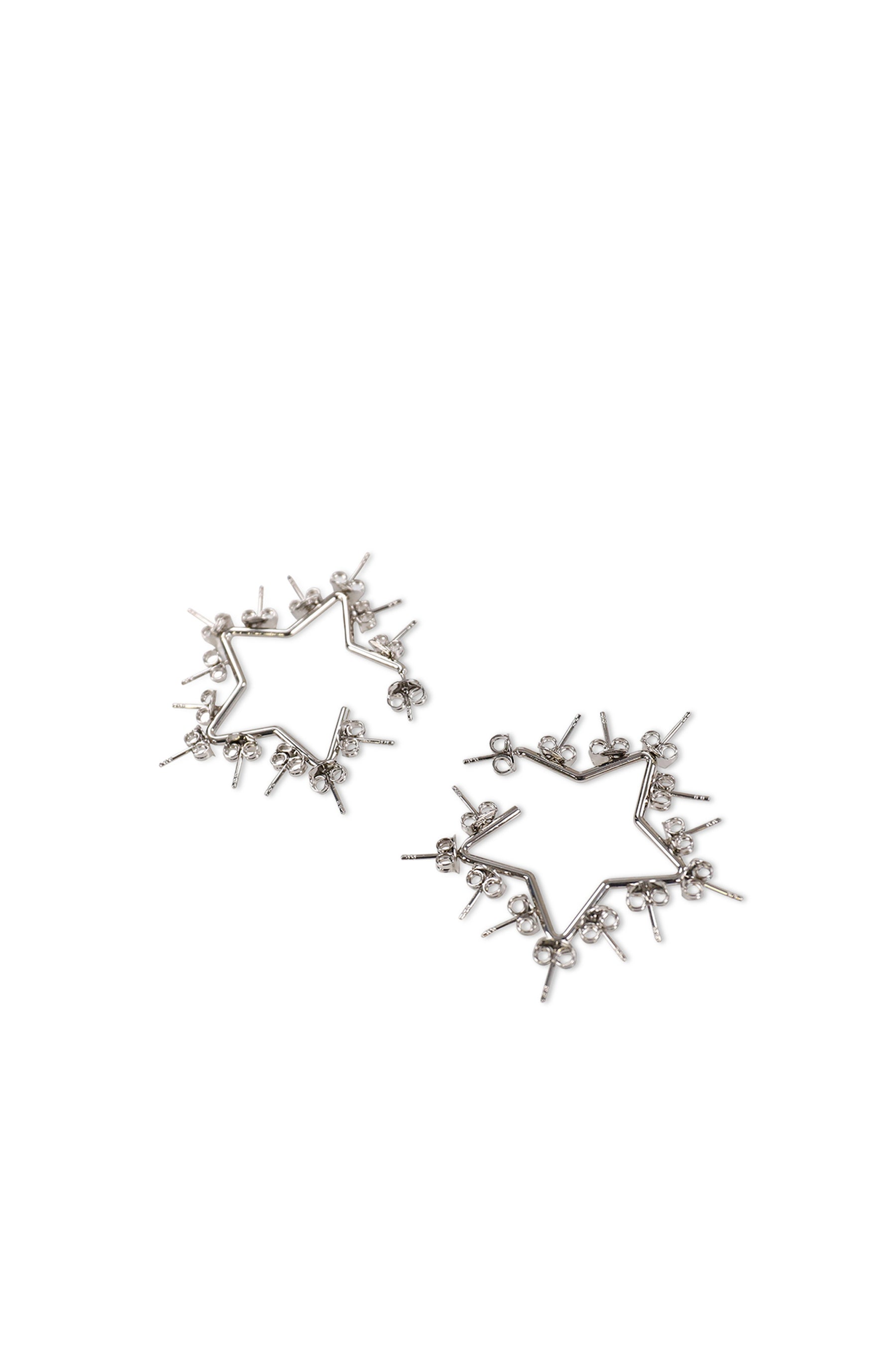 STAR STUD HOOPS / SIL
