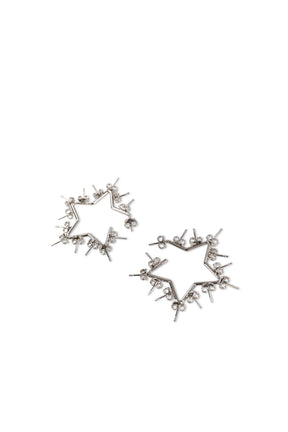 STAR STUD HOOPS / SIL